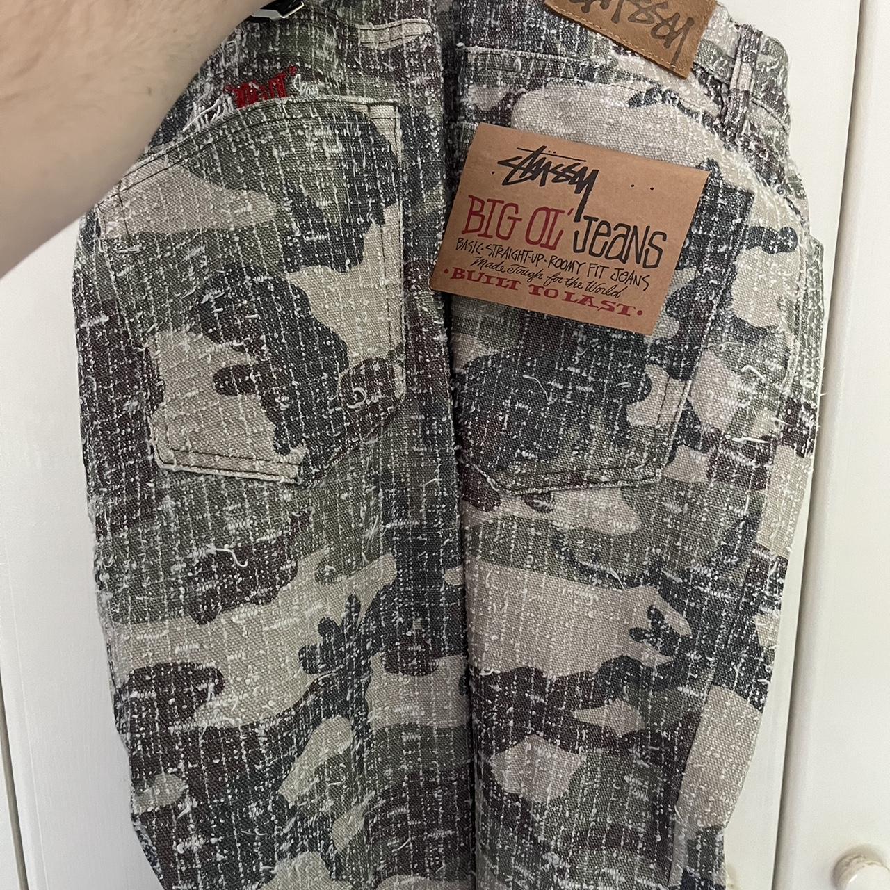 Stussy needle punch camo “big ol' jeans” Size | Depop