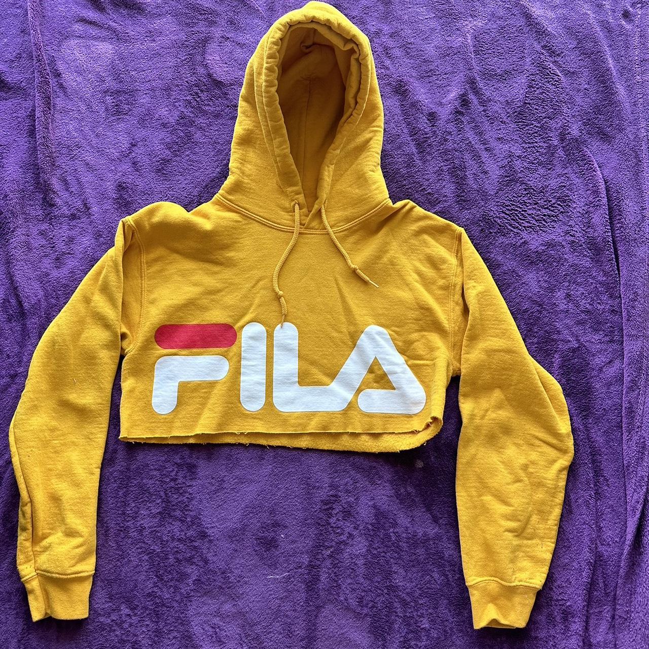 Fila cropped best sale hoodie yellow