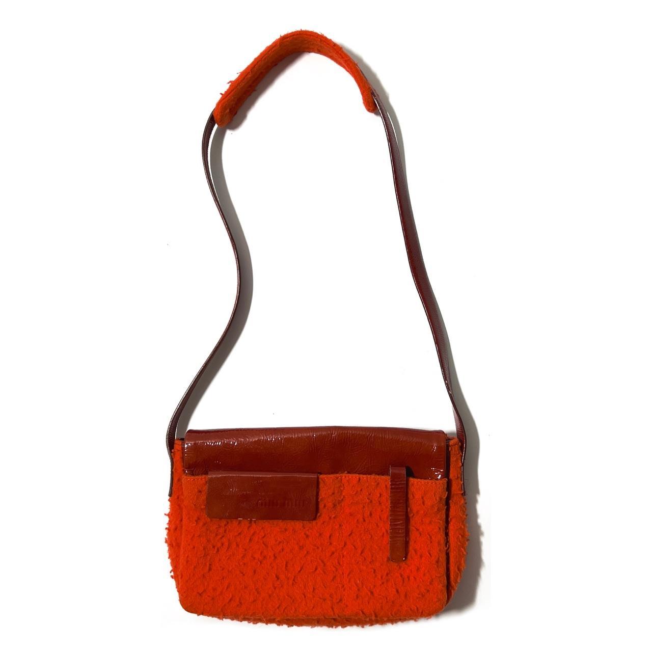 miumiu 1999fw wool felt body bag logo