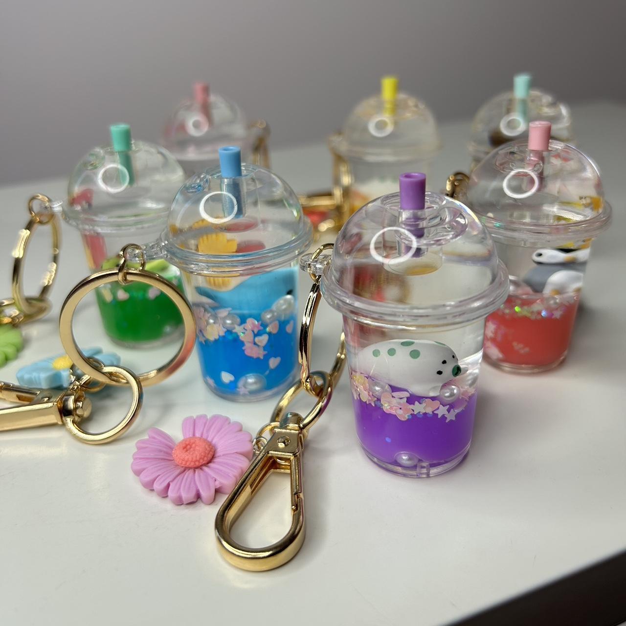 Bubble tea liquid key chain. Super cute bubble tea... - Depop