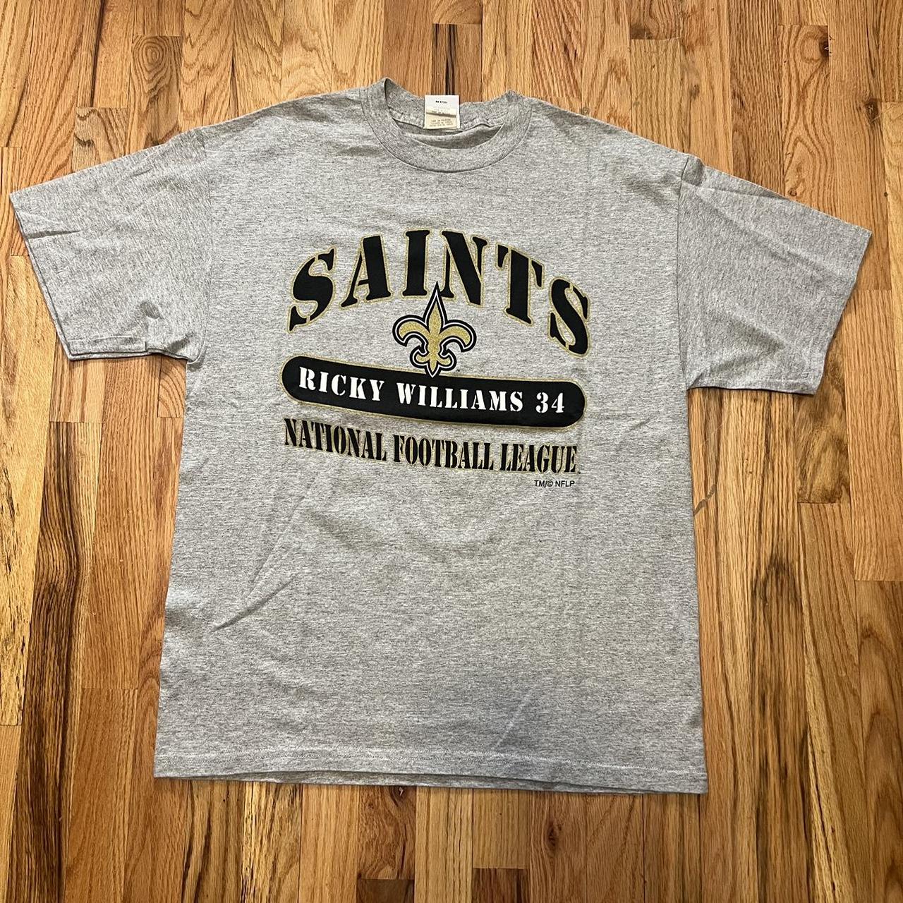 Vintage New Orleans Saints Shirt Mens L Gray Black NFL Football Logo Sports  Tee