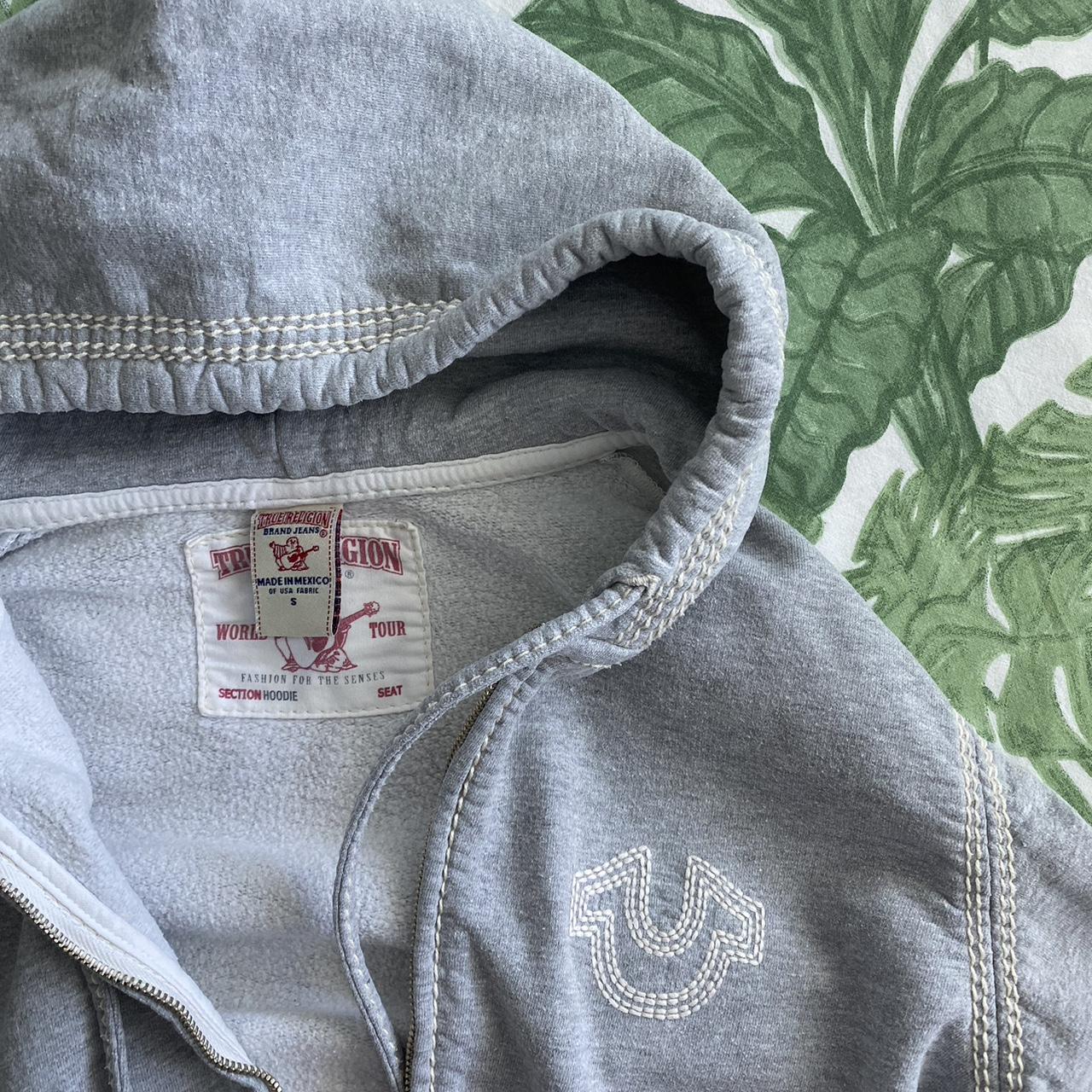 True religion contrast stitch zip up hoodie Mens S -... - Depop