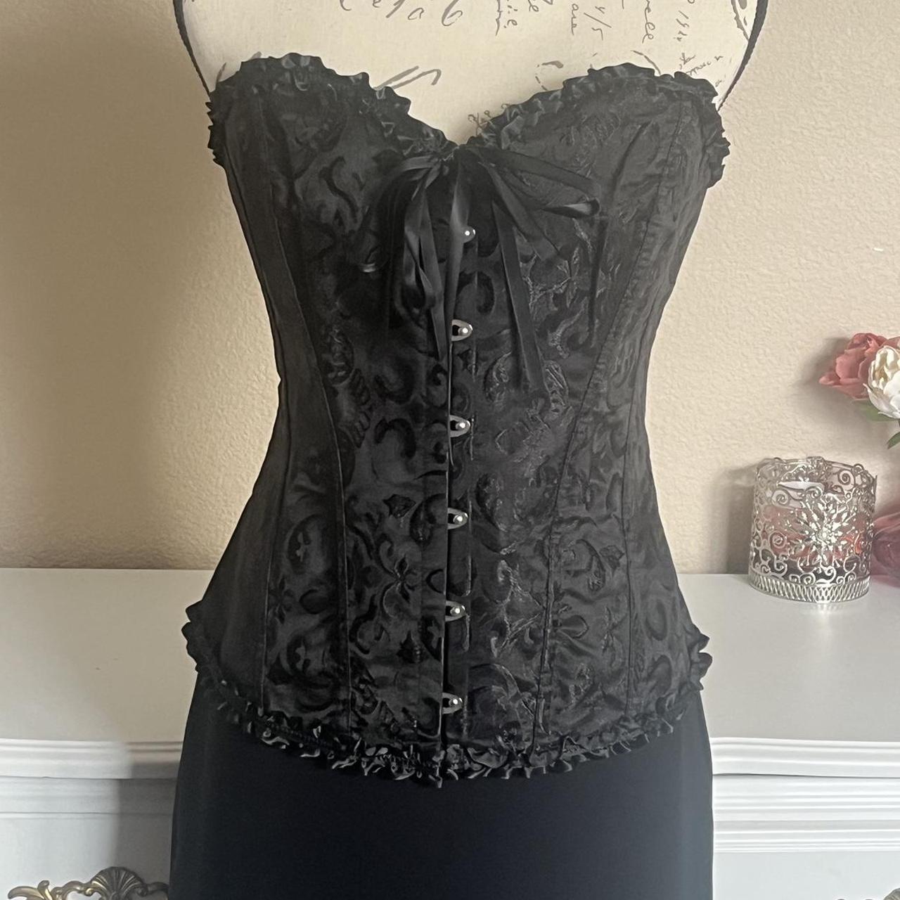 Black Shein Corset Never Worn Size Large No Depop 2746