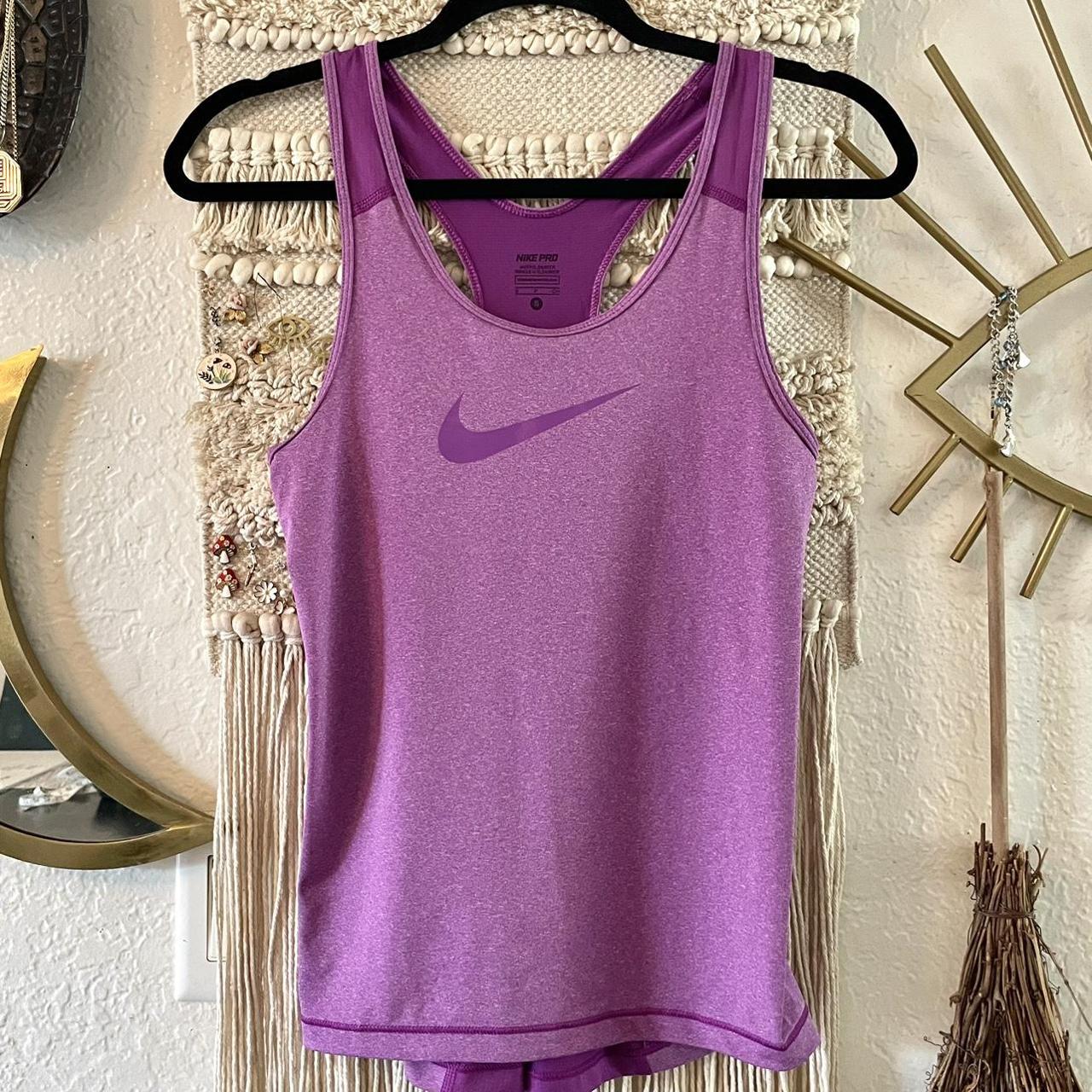 Nike Pro Racerback Sports Bra Womens size Small Purple /Gold