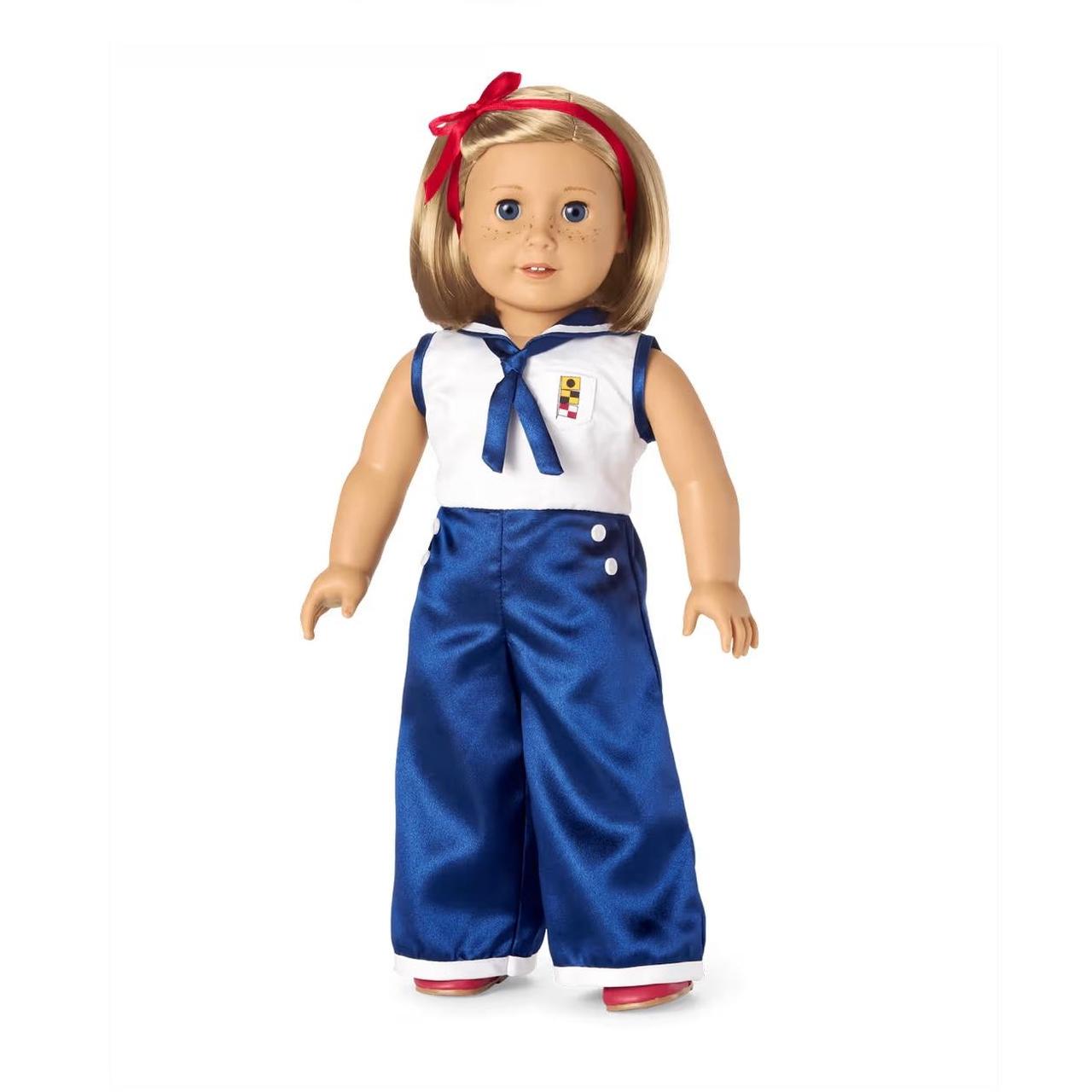 American Girl kits beach pajamas in white and blue ... - Depop