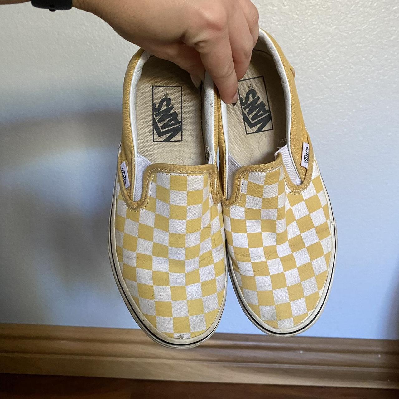 Baby yellow checkered outlet vans