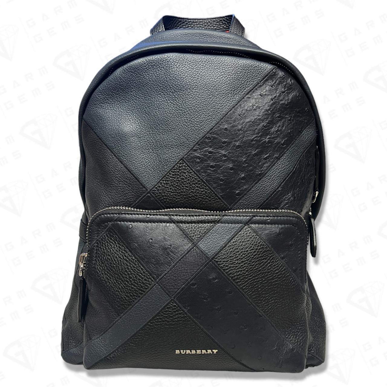 Brand Burberry Style Leather Backpack Size One