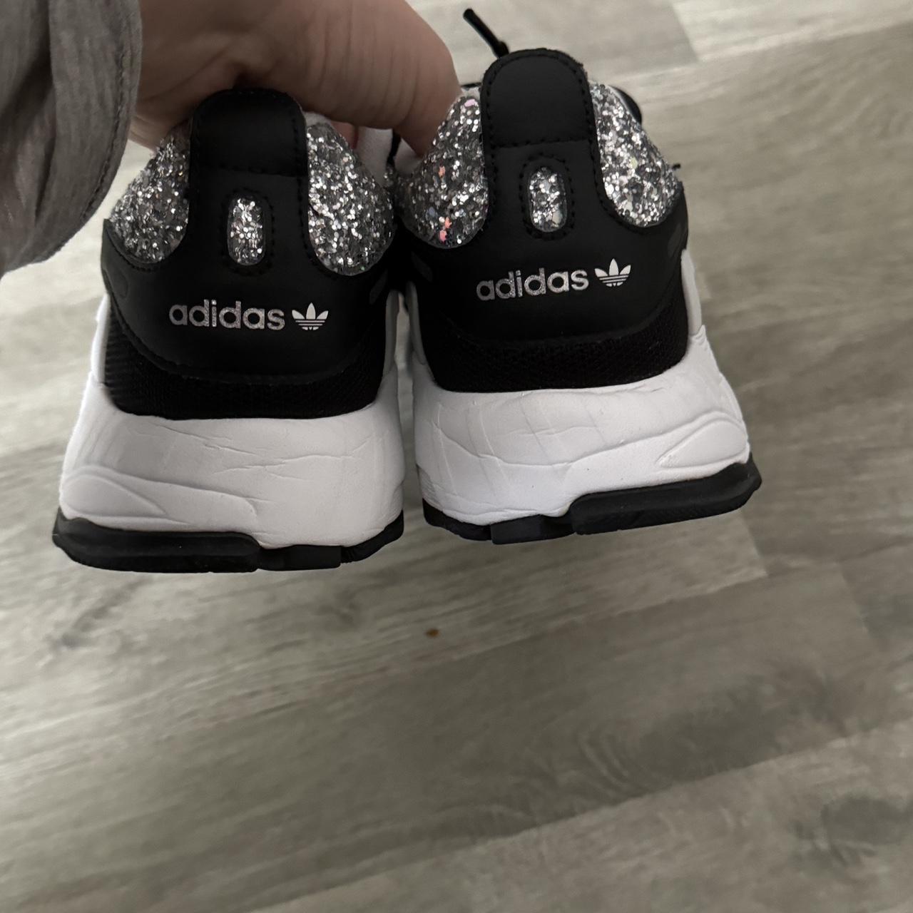 Adidas black glitter trainers shop