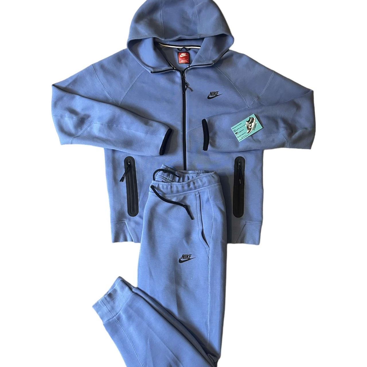 mens nike tech fleece tracksuit blue