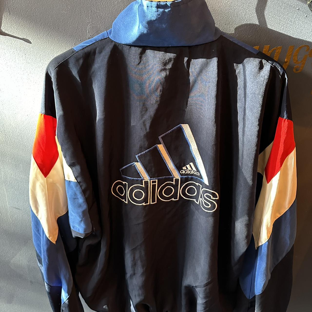 Vintage Adidas lightweight jacket. Blue, red, white... - Depop