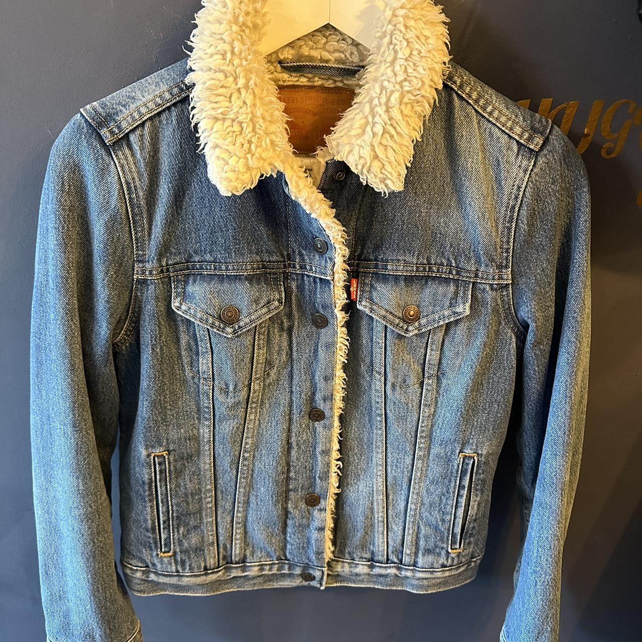 Levi’s denim Sherpa jacket. Excellent condition.... - Depop