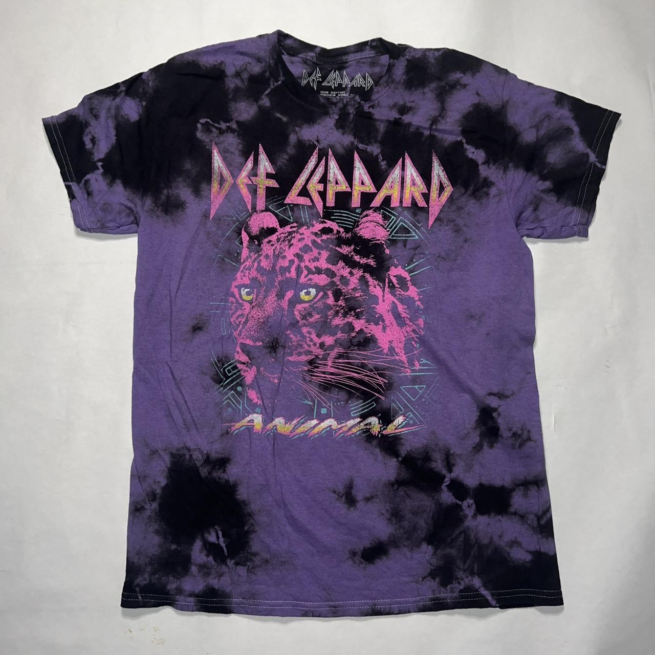 Def Leppard Animal Graphic Purple Tie-Dye unisex | Depop