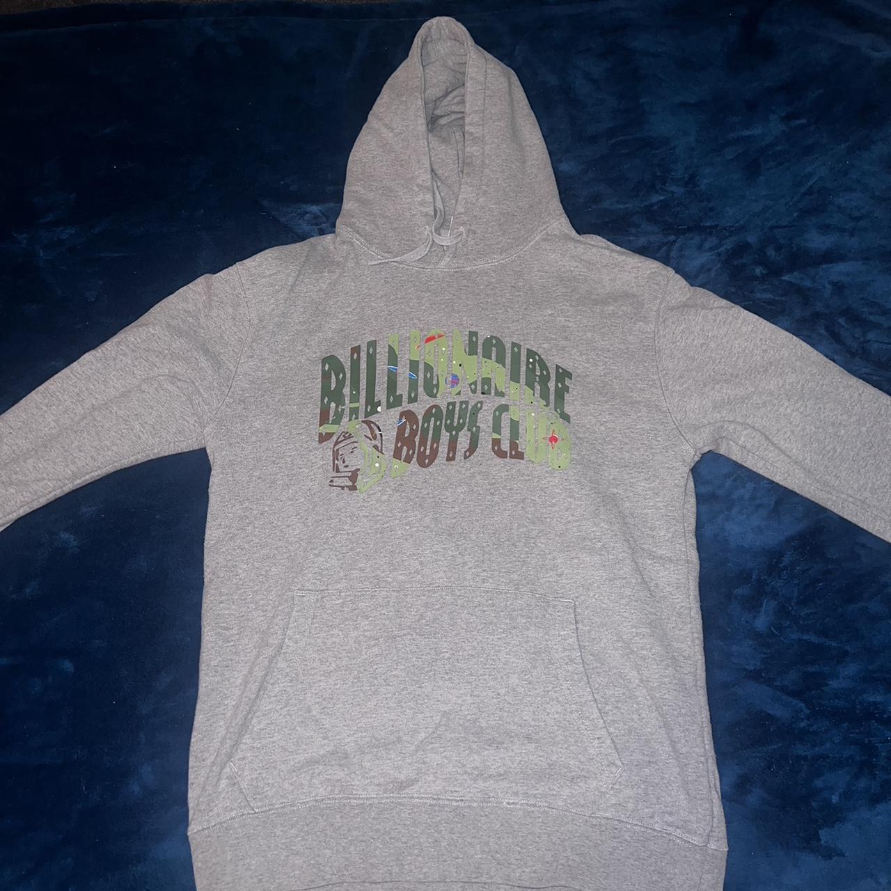 Billionaire boys club hoodie Grey with green space... - Depop