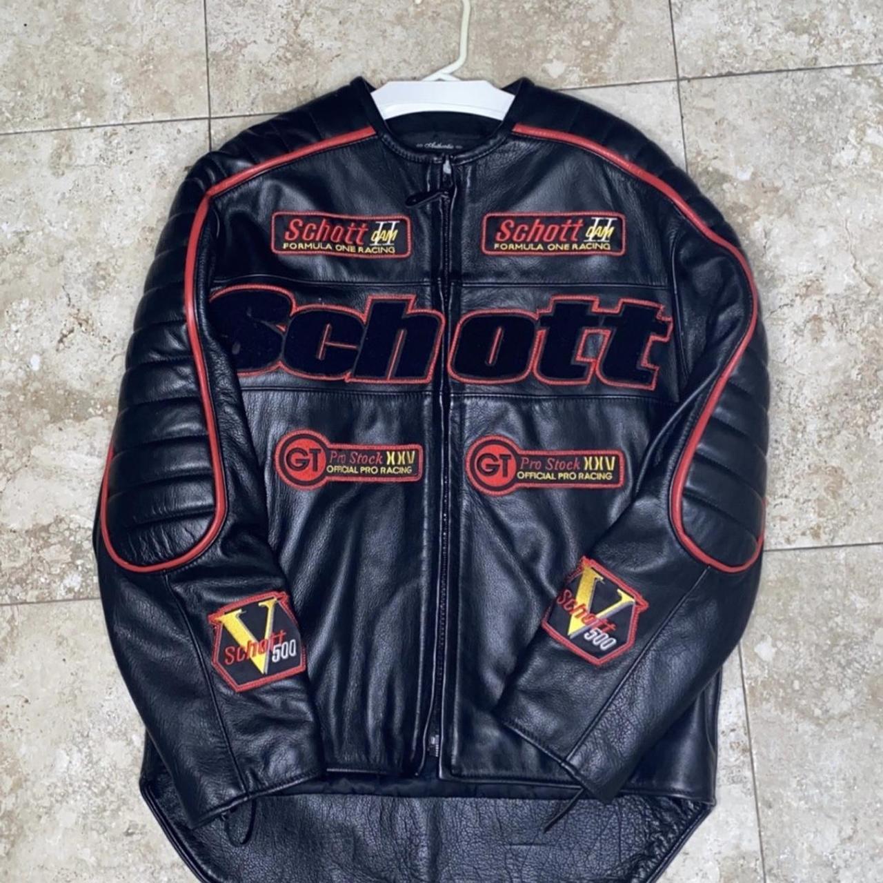 Schott Formula One Pro Racing Motorcycle Leather Jacket Vintage