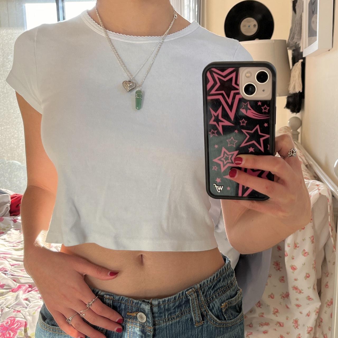 pale yellow brandy melville ashlyn top! cropped fit - Depop