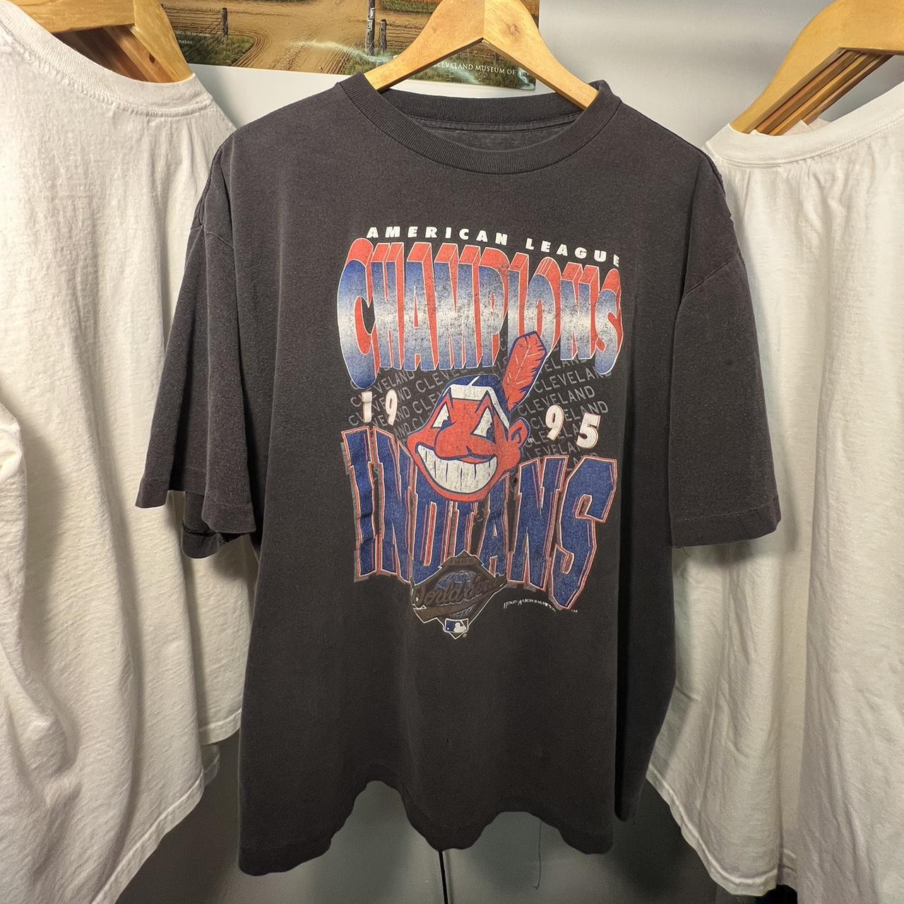 Vintage 1990s Cleveland Indians 1995 American League... - Depop