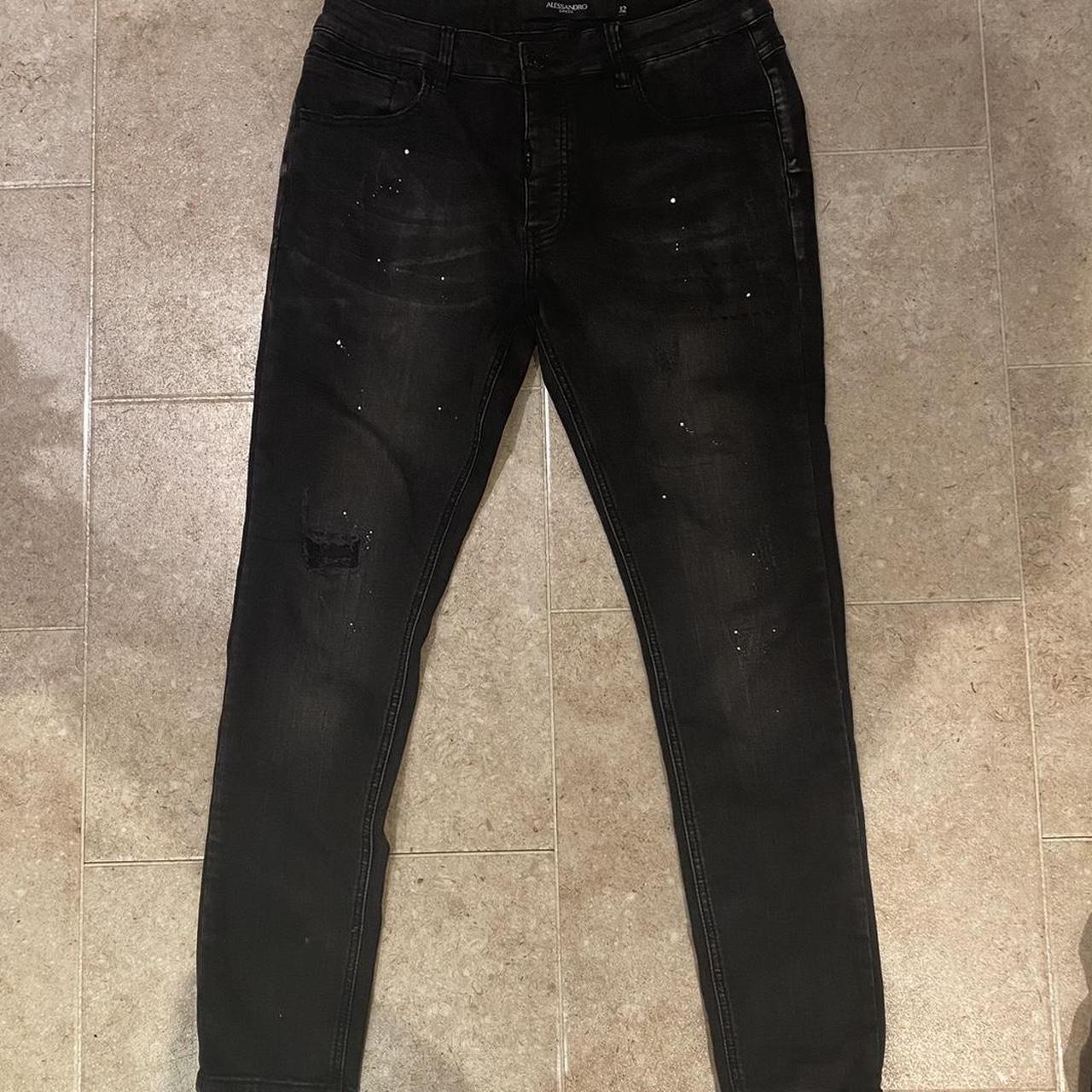 Alessandro zavetti Black distressed jeans,