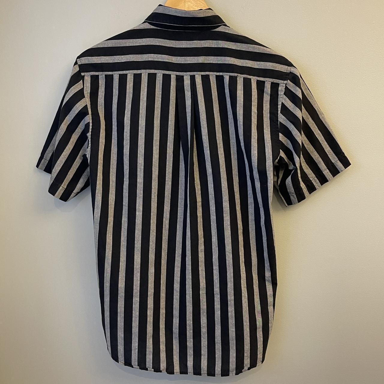 Vintage Brittania Men's Black Gray Vertical Stripe... - Depop