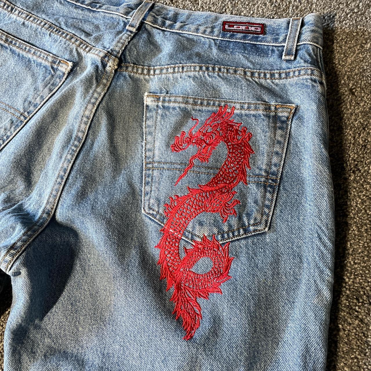 Red store dragon jeans