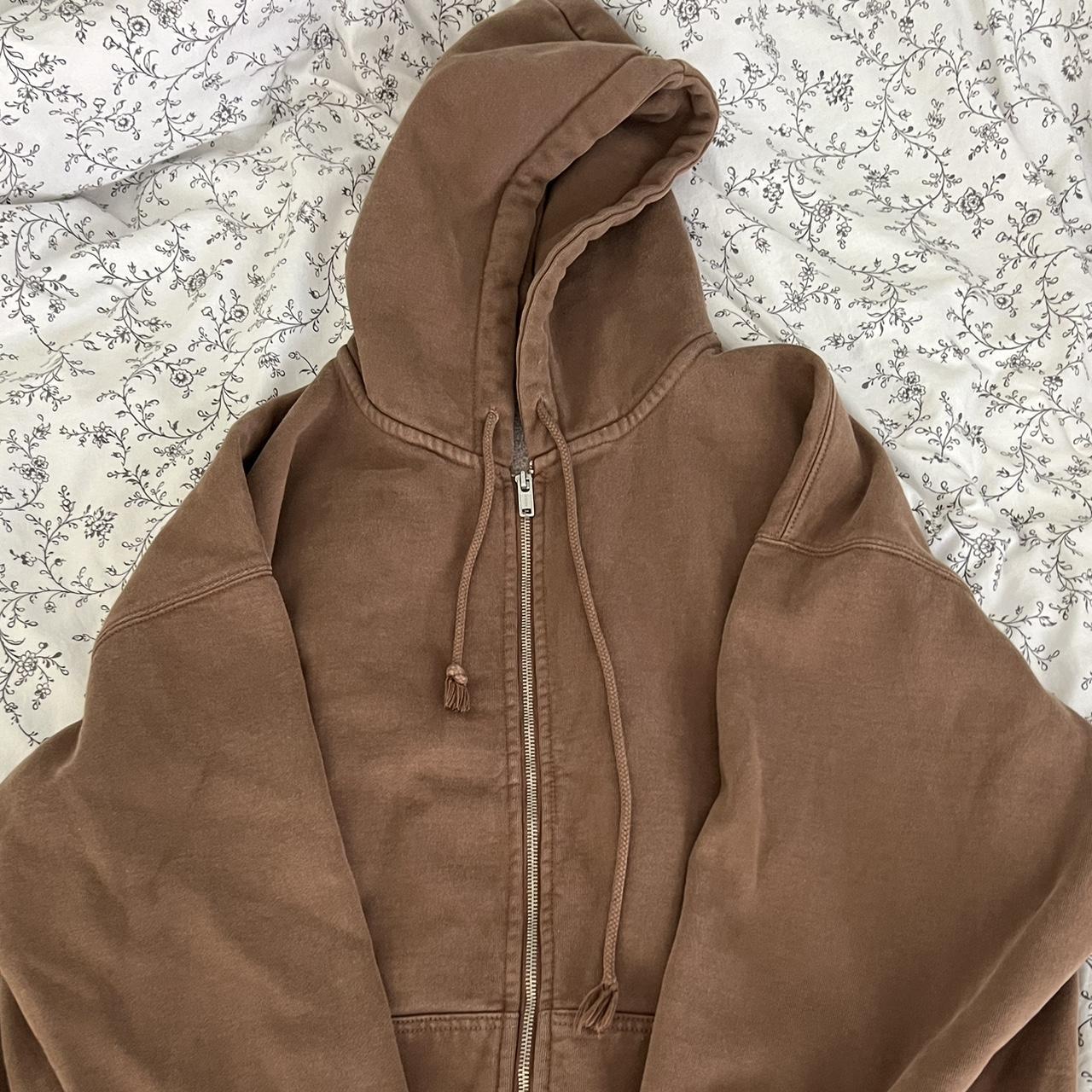 Brandy Melville Women's Brown Hoodie Depop