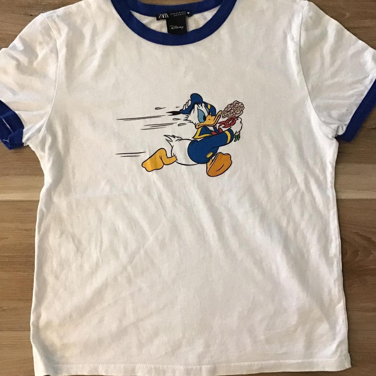 Zara/Disney Collab Donald Duck Ringer Tee M... - Depop