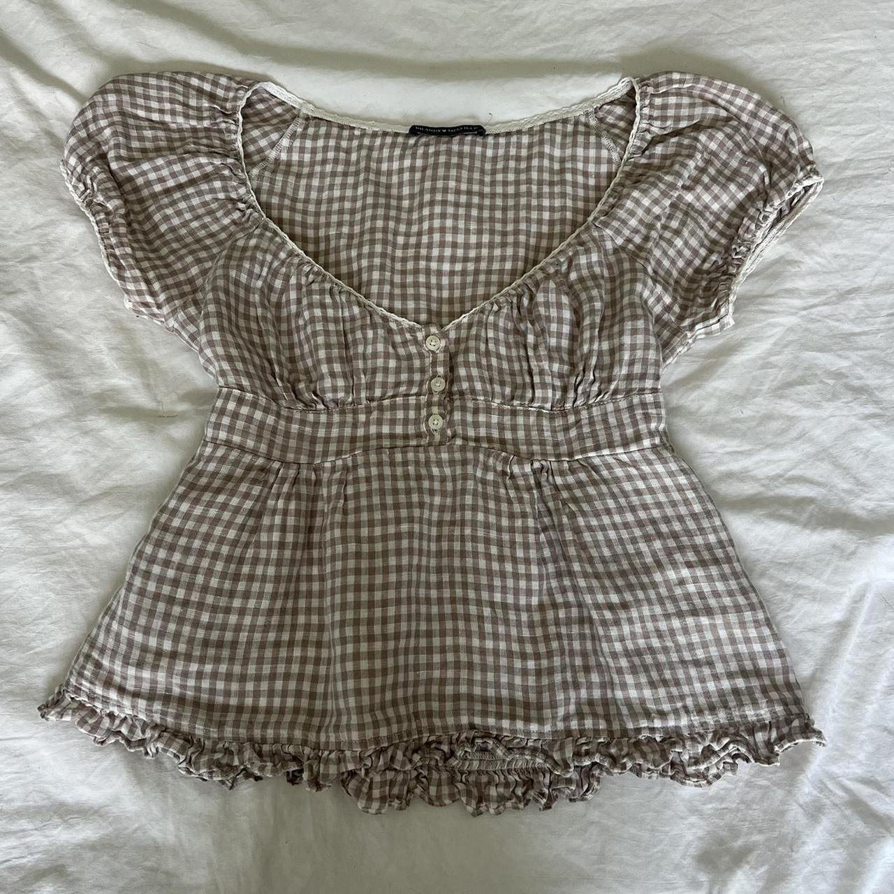 so so cute brandy melville baby doll top 🤎🐻 the... Depop