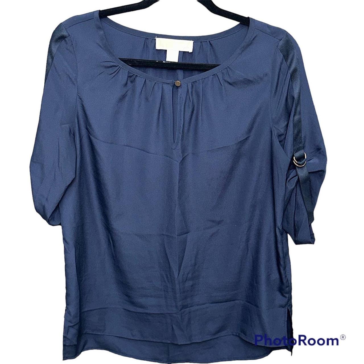 Michael kors on sale blue blouse