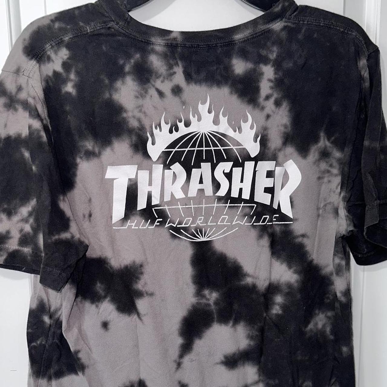 Grey tie dye thrasher shirt best sale