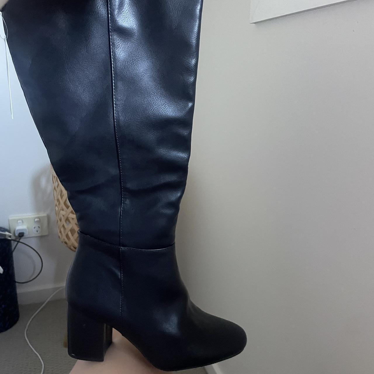 Black Kmart knee high boots. Have never been worn,... - Depop