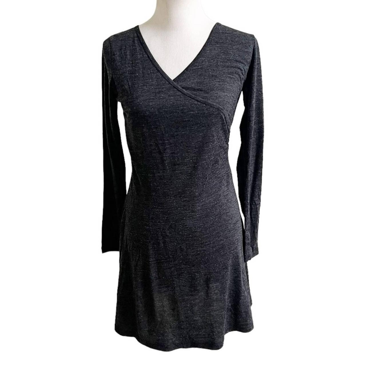 Prana Charcoal Wrap Dress Long Sleeve Ballerina Core... Depop