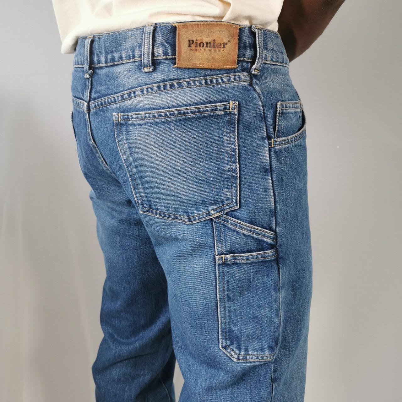 Vintage carpenter jeans, from Pionier in blue.... - Depop