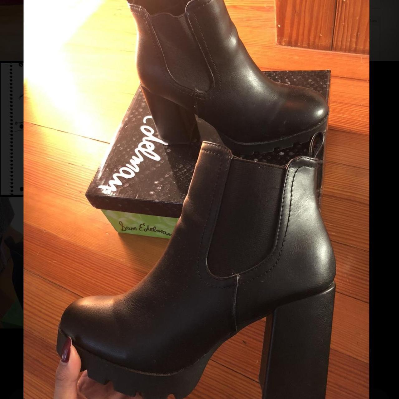 faux leather ankle chelsea booties