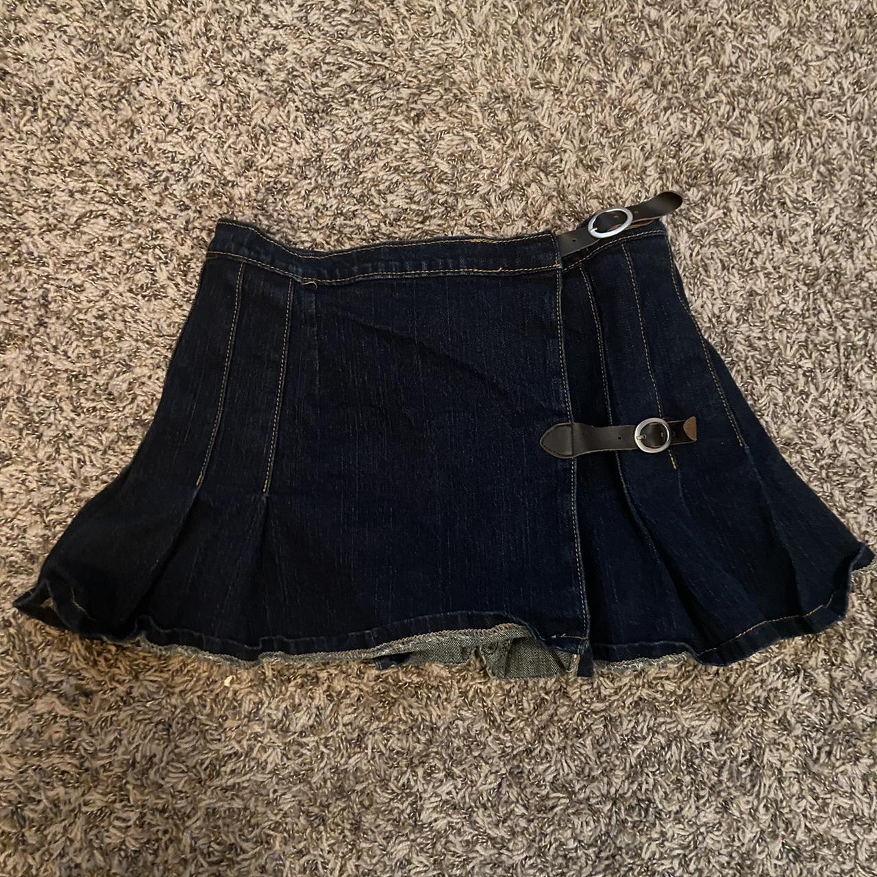 Brandy Melville Jean Mini Skirt With... Depop