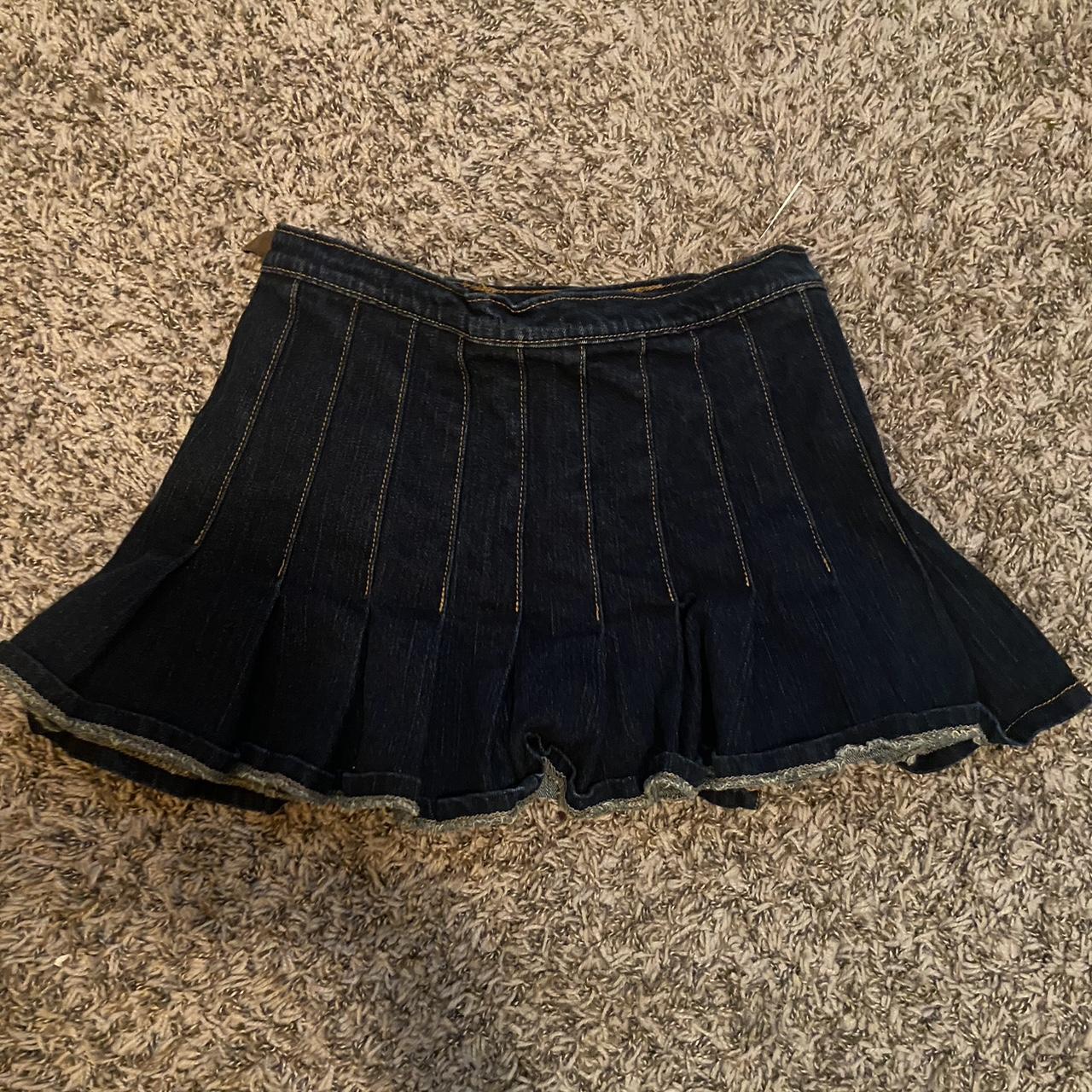 Brandy Melville Jean Mini Skirt With... Depop