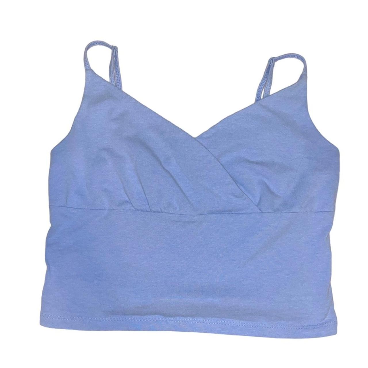 Baby Blue Crop Top Adjustable Straps Fits a... Depop