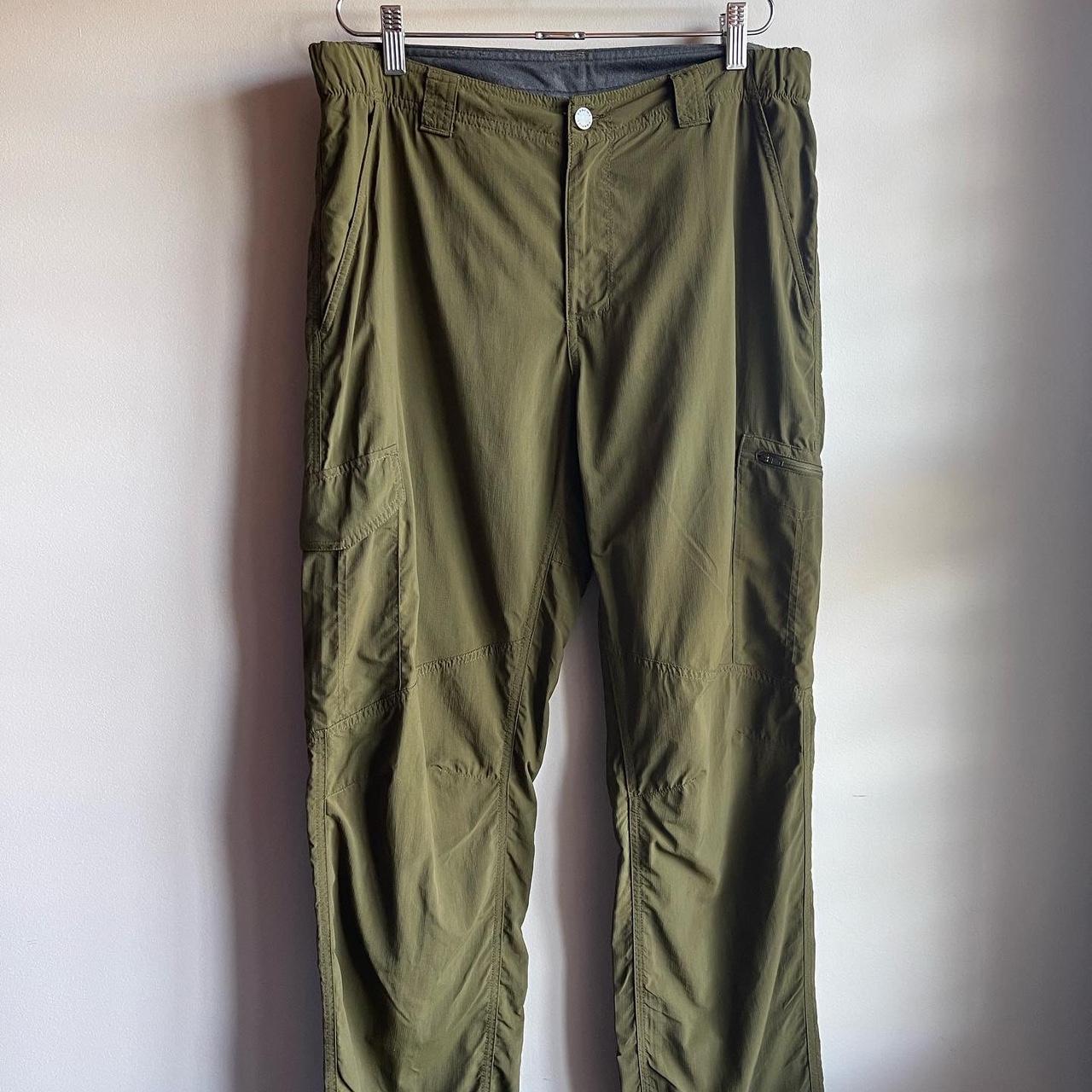 olive green columbia cargo pants size 34... - Depop