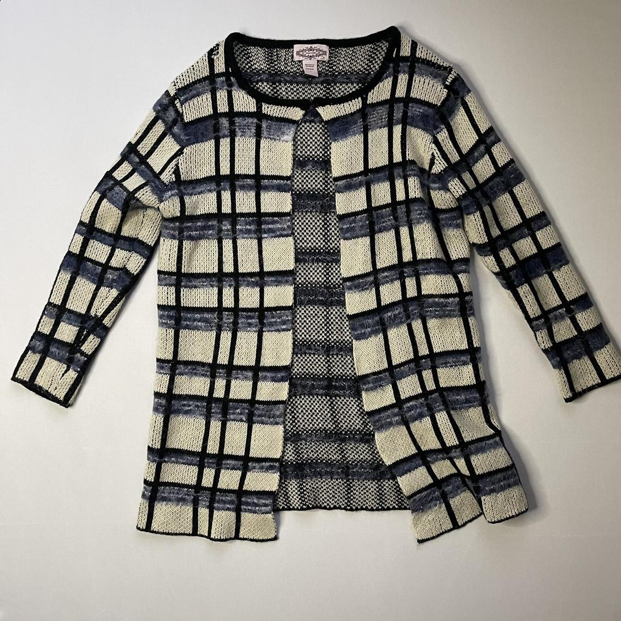 Women's Blue and White Cardigan Depop