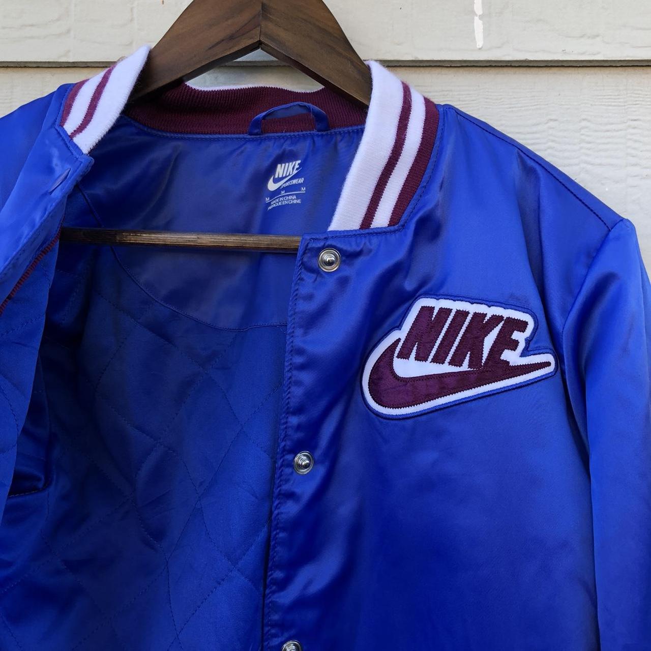 Cozy silk Nike varsity jacket. 9/10 great condition. - Depop