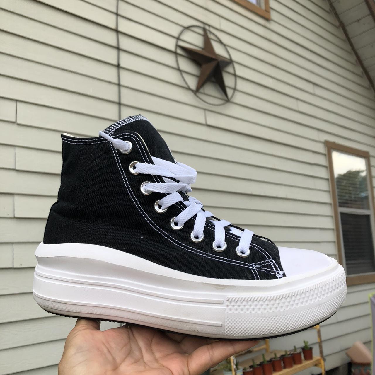 black and white platform converse