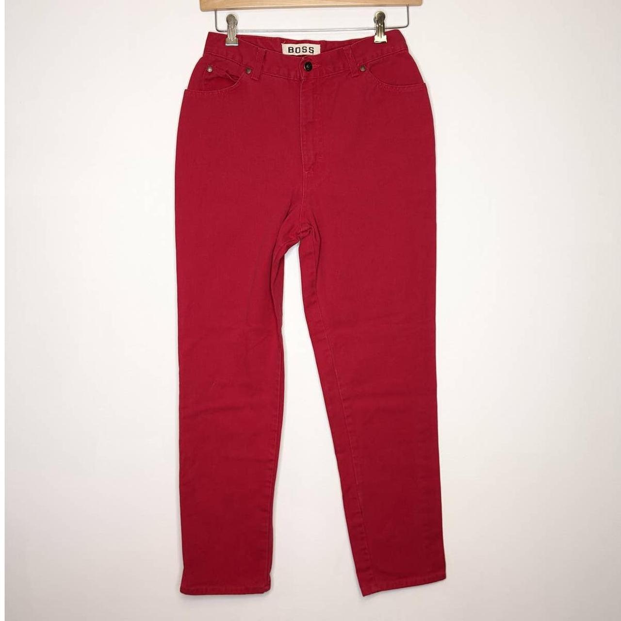 vintage-boss-high-rise-jeans-red-skinny-leg-tagged-depop