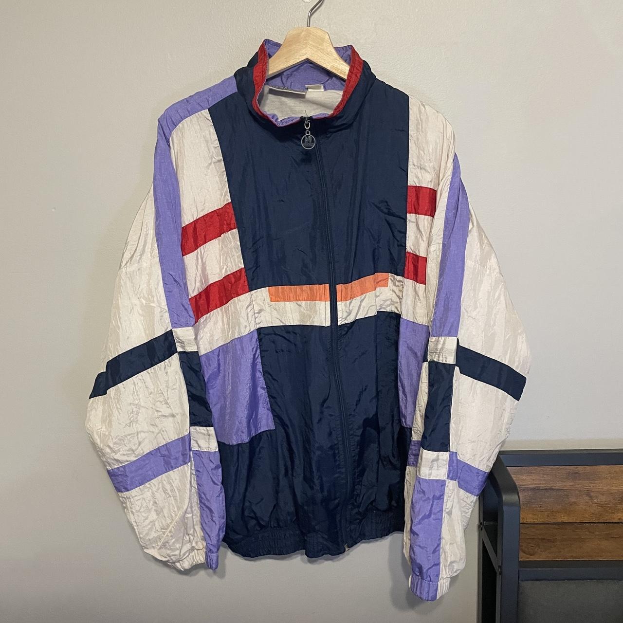 Vintage Vengo Multi-Color Windbreaker Jacket... - Depop