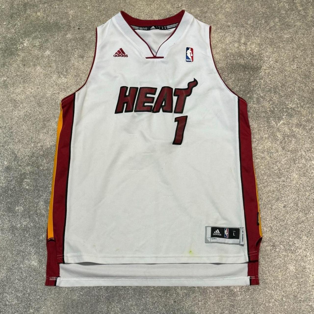 Miami Heat Chris Bosh White Red Jersey Size Youth. Depop