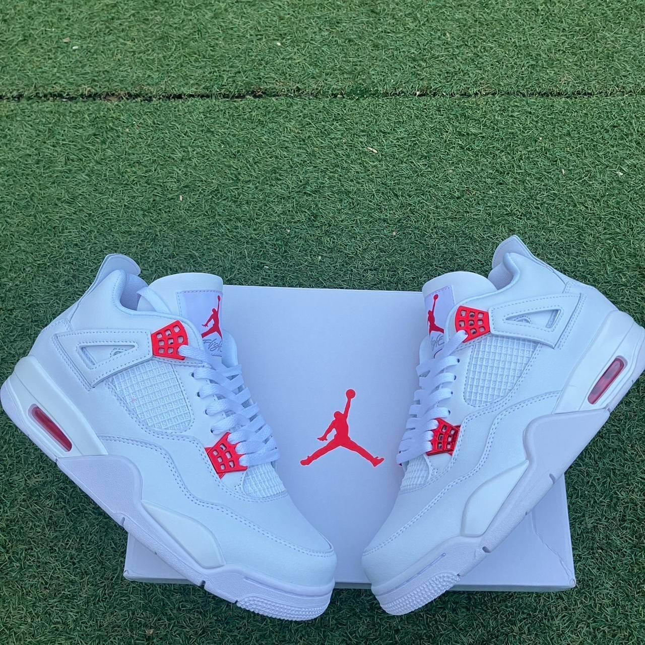 Air Jordan 4 Red Metallic Mens White And Red Depop 3182