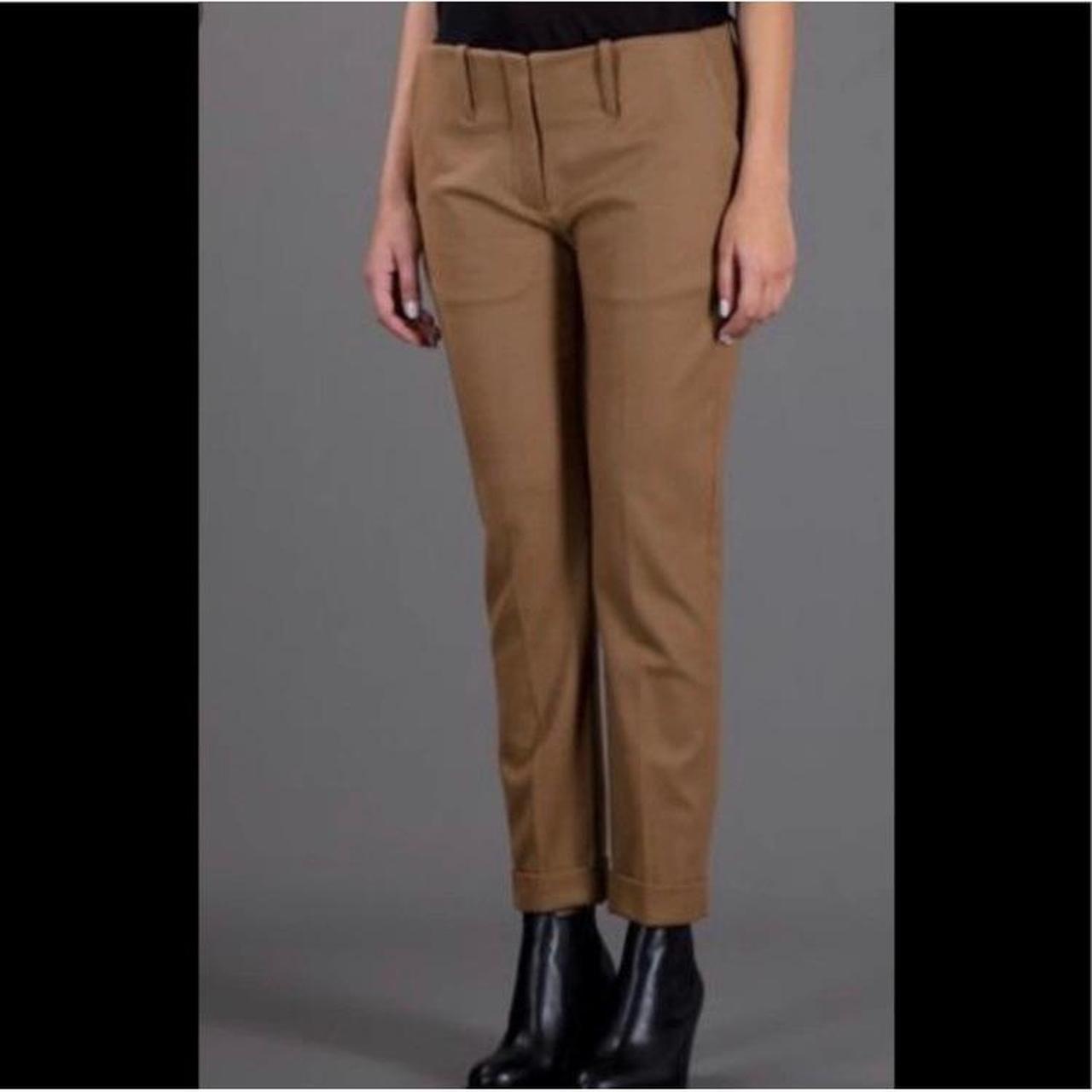 Acne studios kids women's brown and tan tailored trousers