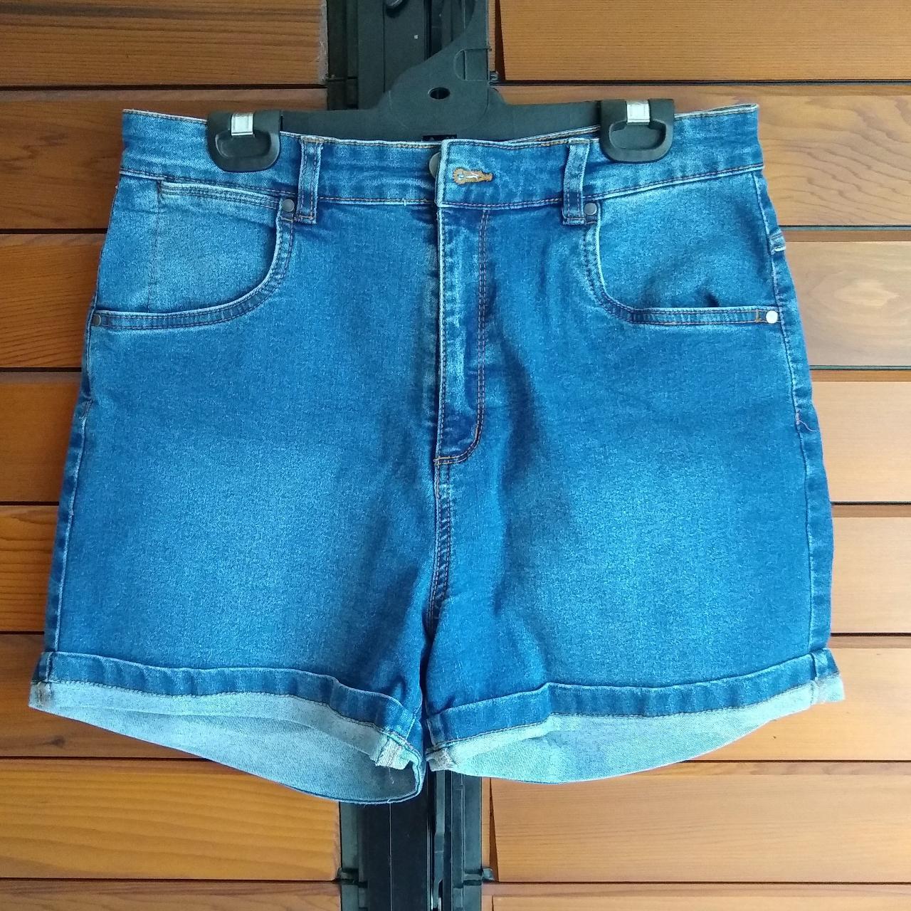 Breakers Blue Denim Shorts Size 12 Womens Black... Depop