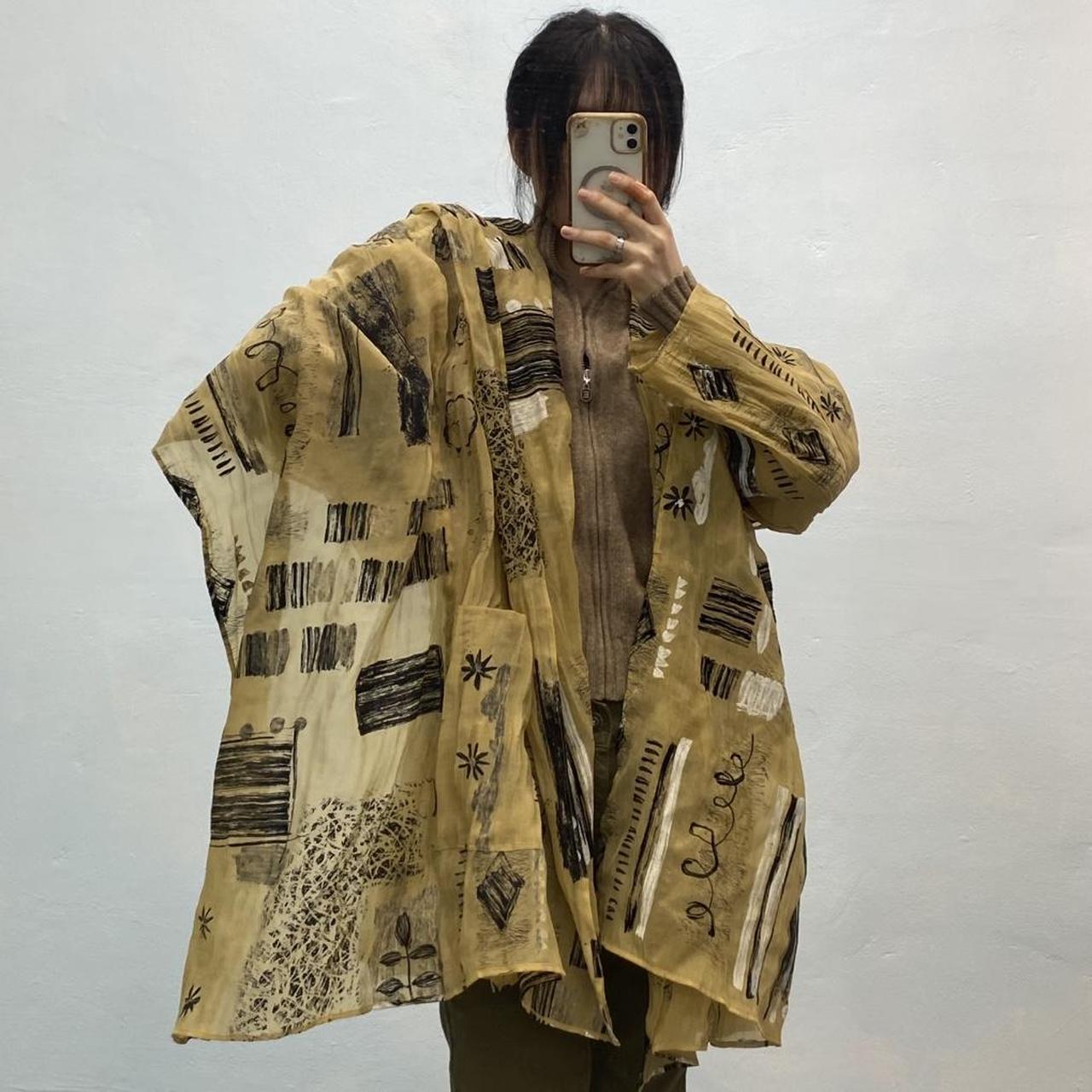 MIKIOSAKABE × AYA TAKANO アート 転写 ロング シャツ Issey Miyake x Aya Takano - Naoki Takizawa printed mesh top