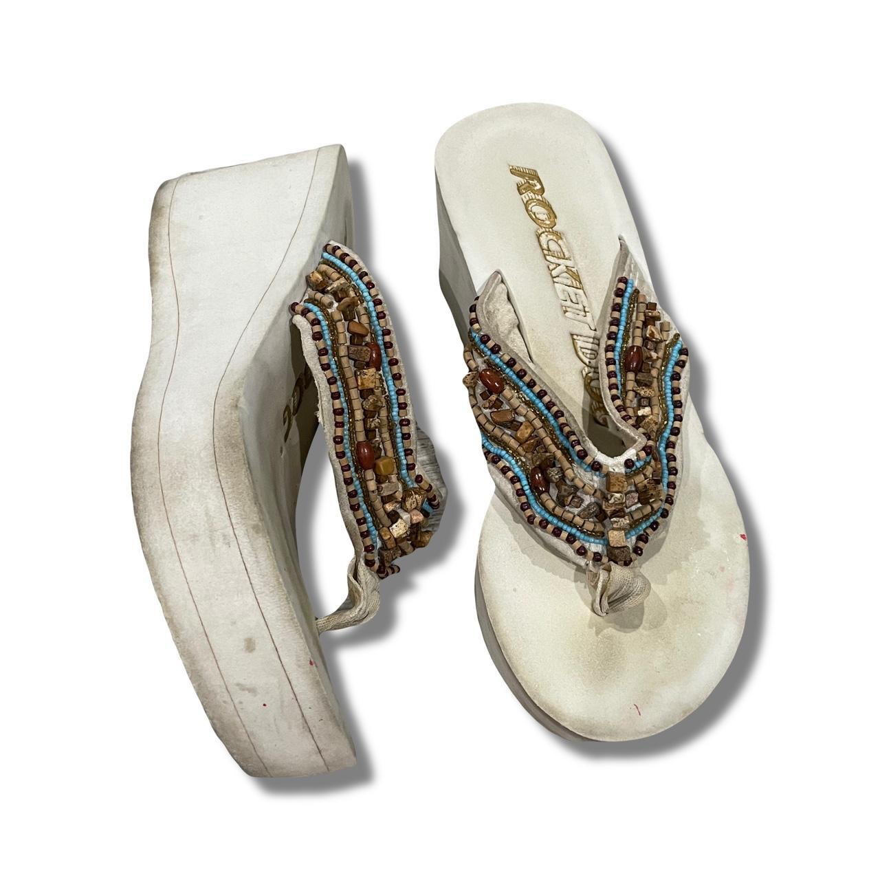 Rocket dog brand platform wedge heel flip flop thong... Depop