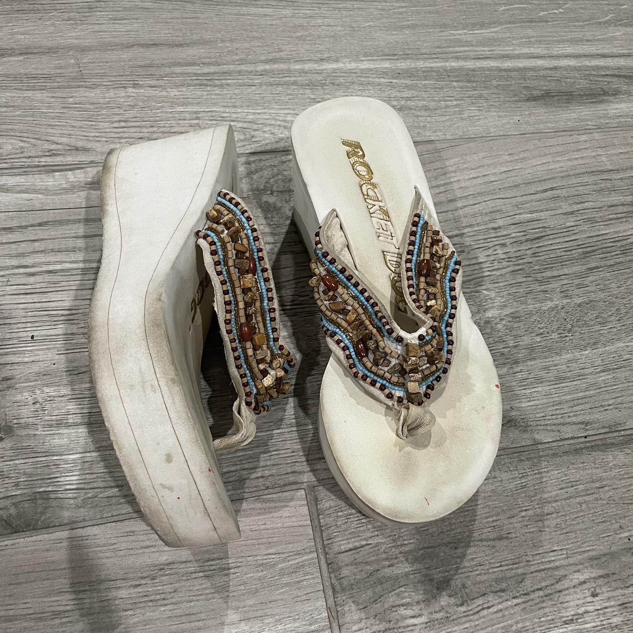 Rocket dog brand platform wedge heel flip flop thong... Depop