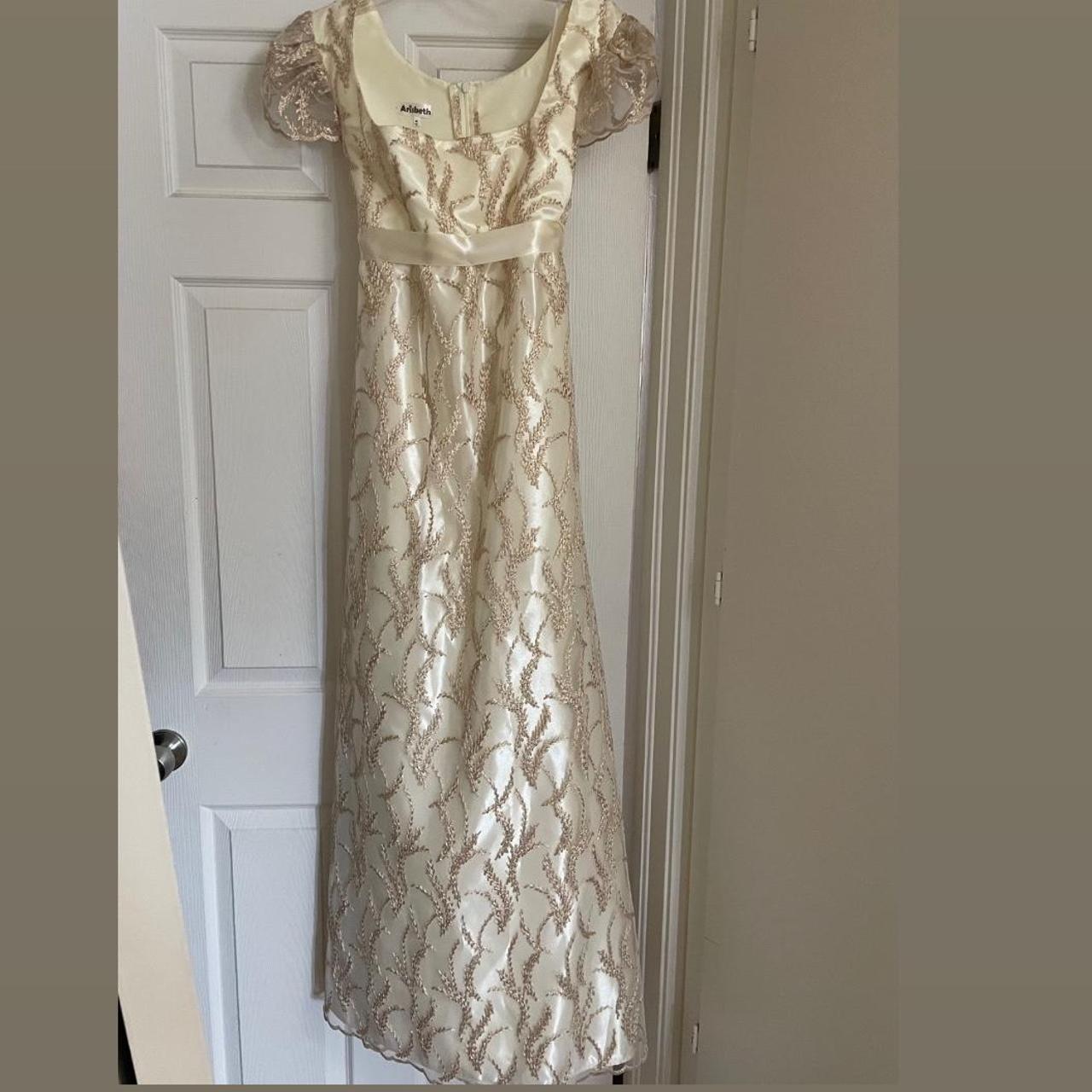 cream gold dress