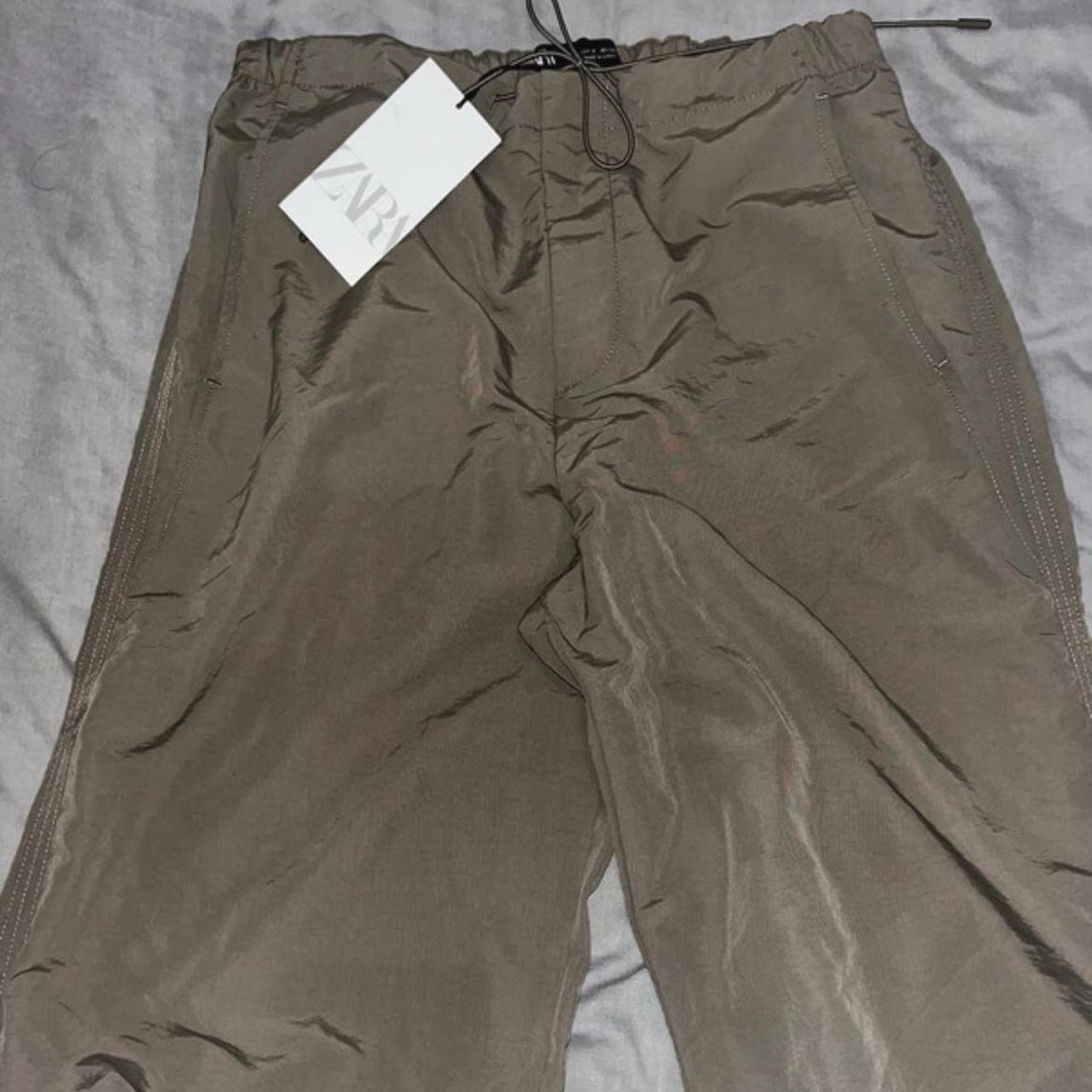 Zara brand new parachute pants. Beige/brown. Tags... - Depop